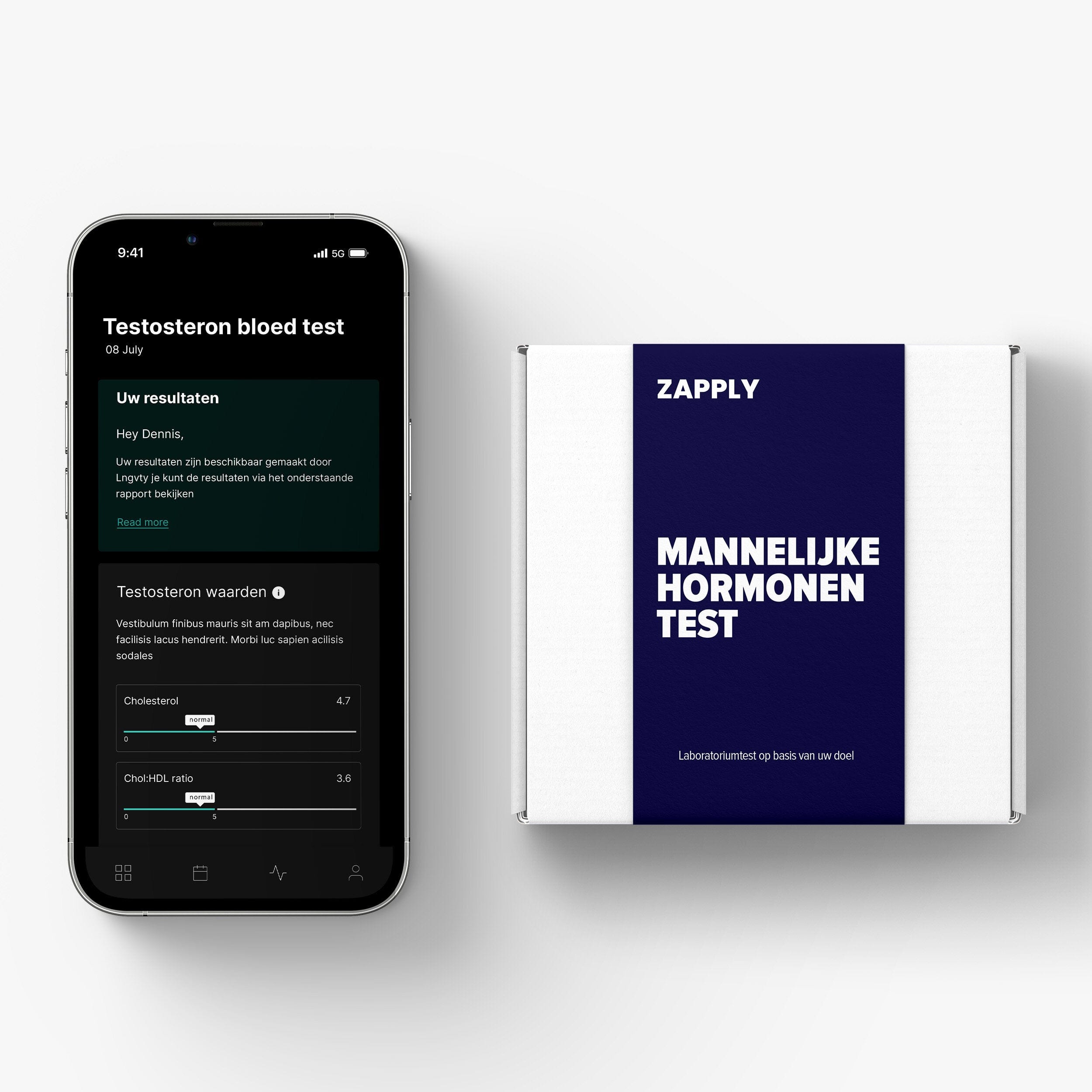 Zapply - Mannelijke hormonen test + Gratis Digitaal rapport, video consult & video training