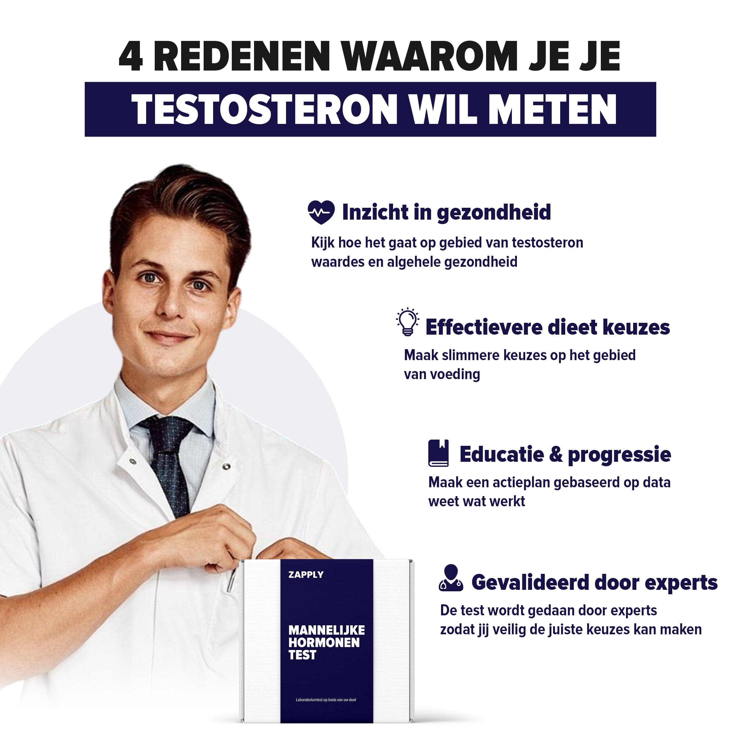 Zapply - Mannelijke hormonen test + Gratis Digitaal rapport, video consult & video training